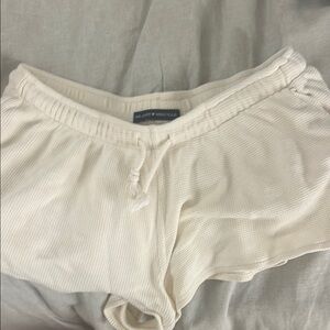 Brandy Melville Cream Waffle Knit Shorts